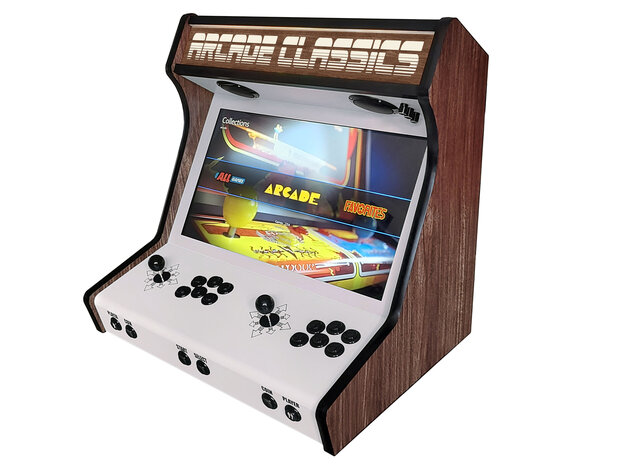 Premium Arcade Classics Wood Look WBE Arcade Bartop with Multi Platform Gaming System 