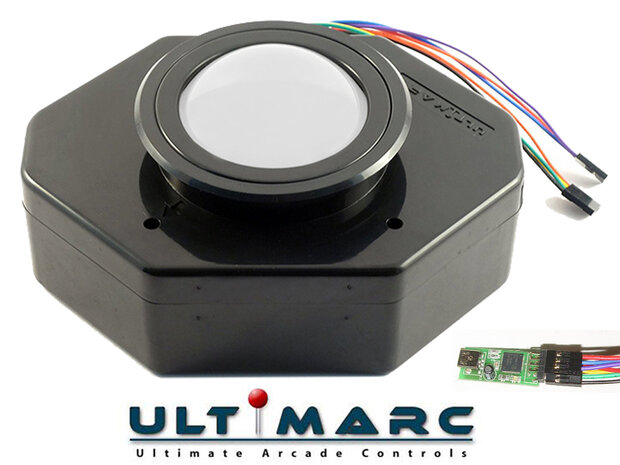 Ultimarc U-Trak Cue Ball White Arcade Trackball Inclusief USB Interface