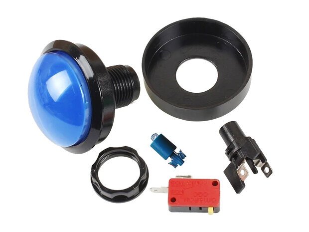 60mm Laag Profiel Dome Led Drukknop Blauw