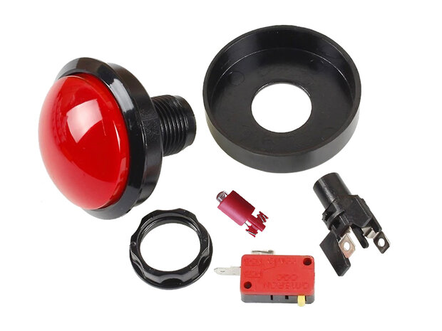 60mm Low Profile Dome Led Push Button Red 