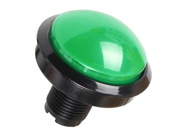 Bouton-poussoir LED à dôme à profil bas de 60 mm vert