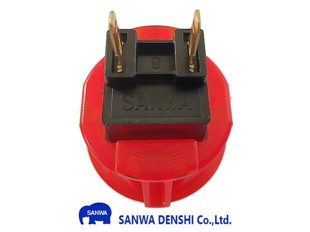  Sanwa OBSC-24 Red Arcade Push Button