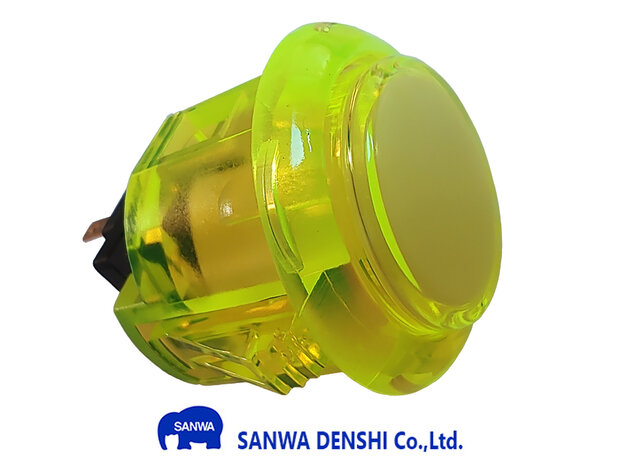  Sanwa OBSC-24 Yellow Arcade Push Button