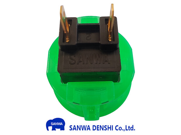  Sanwa OBSC-24 Green Arcade Push Button