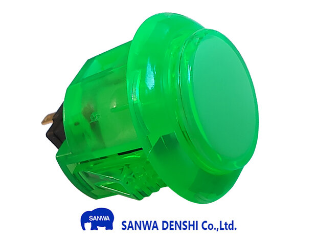  Sanwa OBSC-24 Green Arcade Push Button