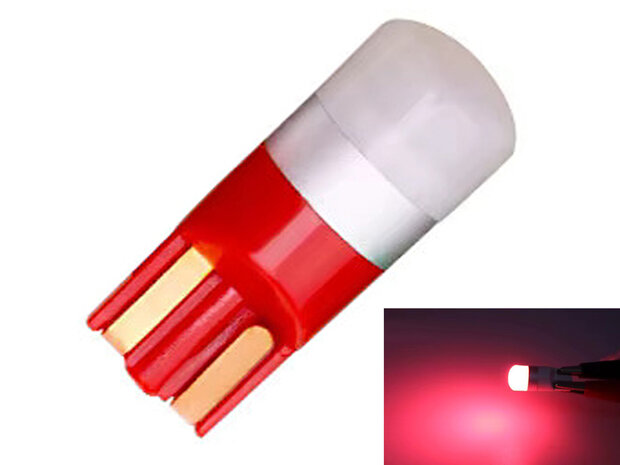 Premium IC Gecontroleerde Led lamp Rood 5~12V T10 W5W SMD3030 350lm