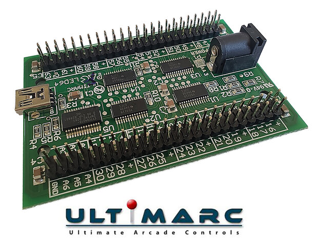 Ultimarc PacLED64 64-Kanaals LED controller Met 256 Lichtsterkte Instellingen.