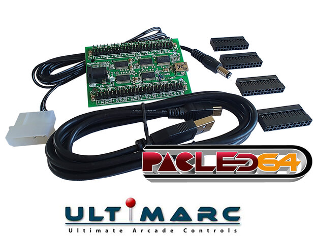 Ultimarc PacLED64 64-Kanaals LED controller Met 256 Lichtsterkte Instellingen.