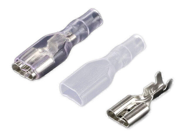 6,3mm Kabelschoen met Siliconen Beschermhuls, 10/25/50/100 Stuks