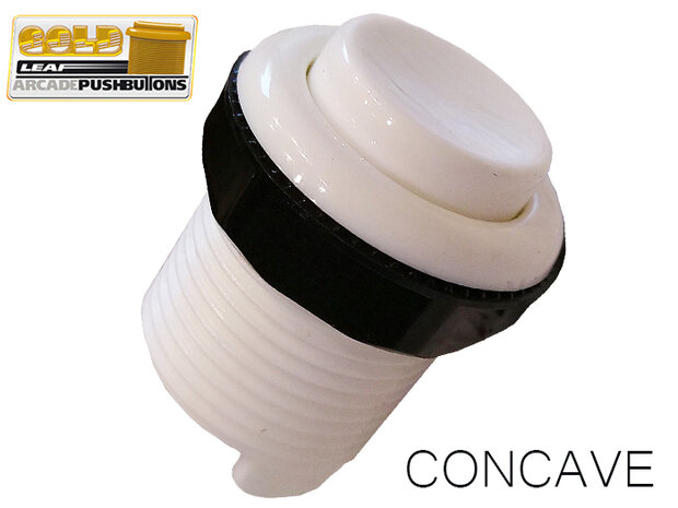 HQ Super Silent Concave Classic Gold-Leaf Arcade Drukknop Wit