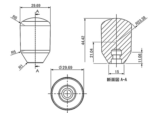 Arcade Joystick Nobi Style Bullet Top Hendel Zwart