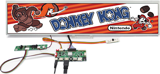 24" Actieve Arcade Marquee LCD Display &ndash; 1920x360p (HDMI, 613x132mm)