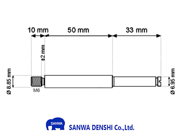 Sanwa JL-S9F - Lange As voor JLF, JLX, JLX2 Serie Joysticks