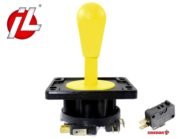 IL Eurojoystick V2 Geel met Cherry D44X microswitches 