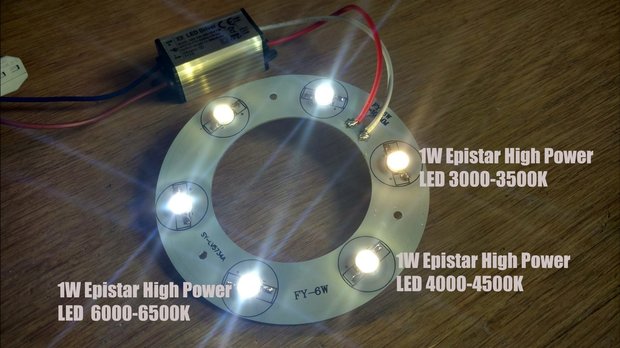 Aluminium 6 Led 105mm Ring PCB voor 1W - 3W High Power LED's
