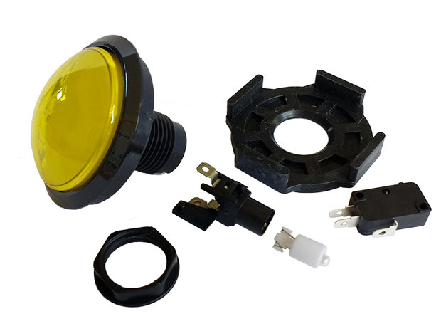 63mm Low Profile Dome Led Push Button Yellow