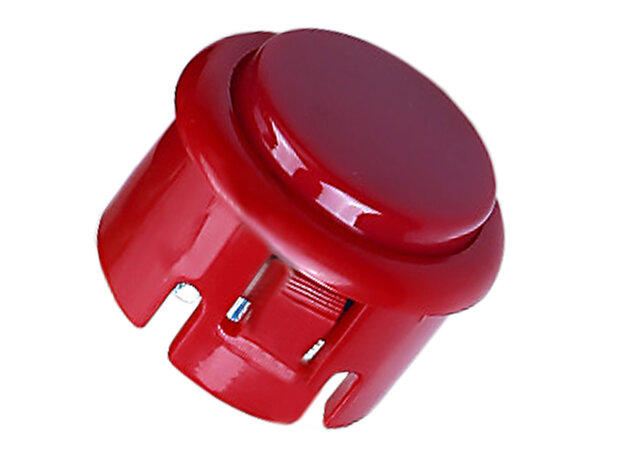 30mm Clip-In Arcade Push Button V2 Rouge avec Microswitch Soft Click intégré