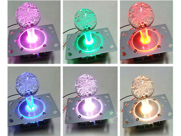  RGB LED 2/4/8-way Bubble Balltop Joystick