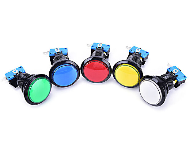 45 mm konvexe LED-Drucktaste Grün HP / LP-Baugruppe für Arcade Pinball Game Show Quizschränke usw.