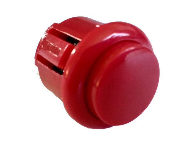  Bouton-poussoir d'arcade à clipser de 24 mm rouge avec micro-interrupteur à clic doux intégré