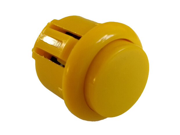  Bouton-poussoir d'arcade à clipser de 24 mm jaune avec micro-interrupteur à clic doux intégré