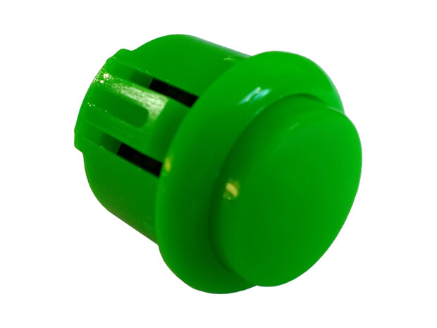  24-mm-Clip-In-Arcade-Taster Grün mit integriertem Soft-Click-Mikroschalter