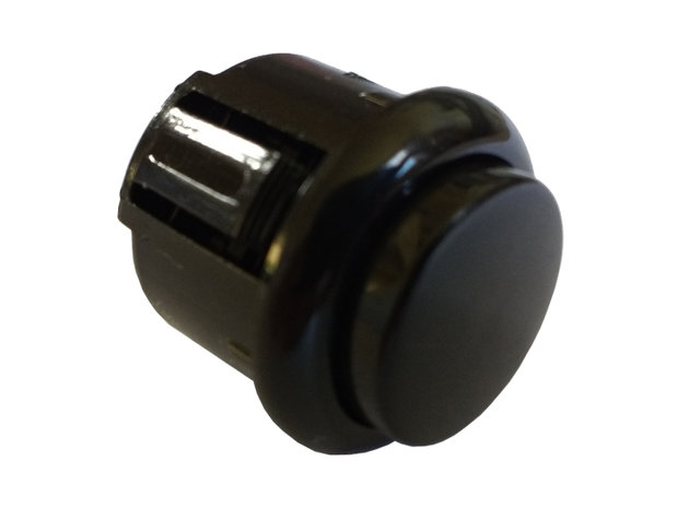  24mm Clip-In Arcade Push Button Black with Built-in Soft Click Microswitch