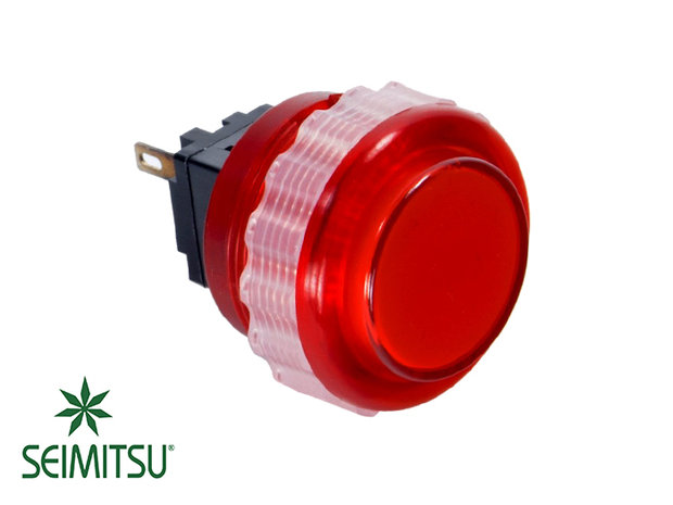   Seimitsu 24mm PS-14-DN-K Translucent Push Button Red