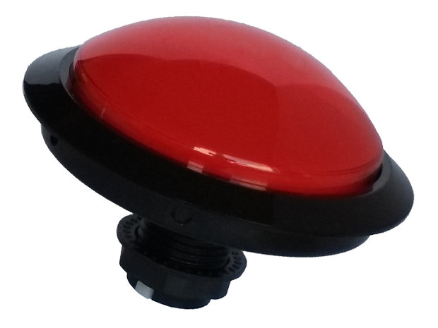  Bouton poussoir d'arcade Jumbo Dome 100 mm rouge avec LED Powerlux 12V