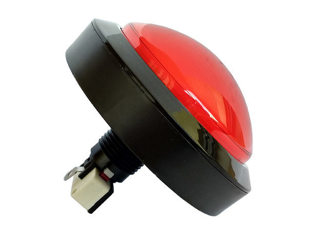  Bouton poussoir d'arcade Jumbo Dome 100 mm rouge avec LED Powerlux 12V