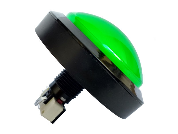 100mm Jumbo Dome Arcade Push Button Green with 12V Powerlux Led