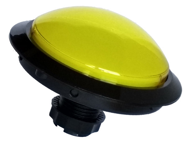 100mm Jumbo Dome Arcade Push Button Yellow with 12V Powerlux Led