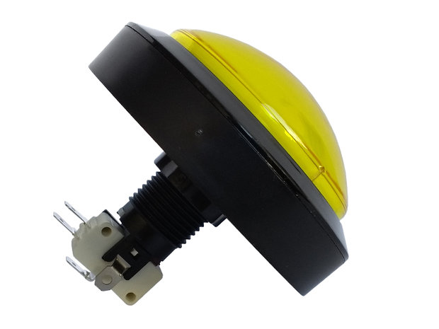 100mm Jumbo Dome Arcade Push Button Yellow with 12V Powerlux Led