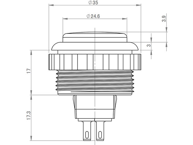  Seimitsu PS-14-KN "Select" Bouton Jaune 30mm Bouton Poussoir Transparent