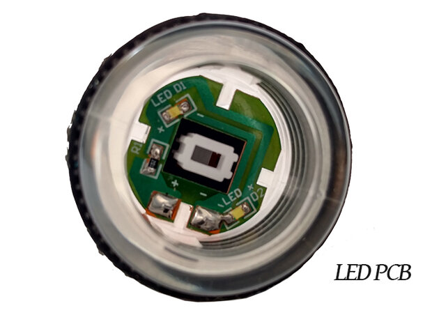  Bouton-poussoir à LED 5V Super Silencieux Feuille d'Or 27 mm, Taille de la perceuse 24 mm Vert