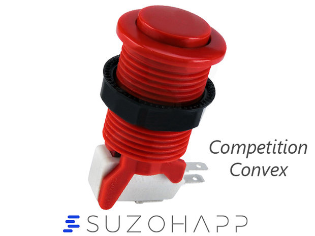 Bouton poussoir d'arcade de compétition convexe Suzo Happ rouge