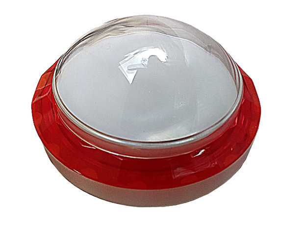 65mm Dome Diamond Bezel Led Arcade Drukknop Rood/Wit