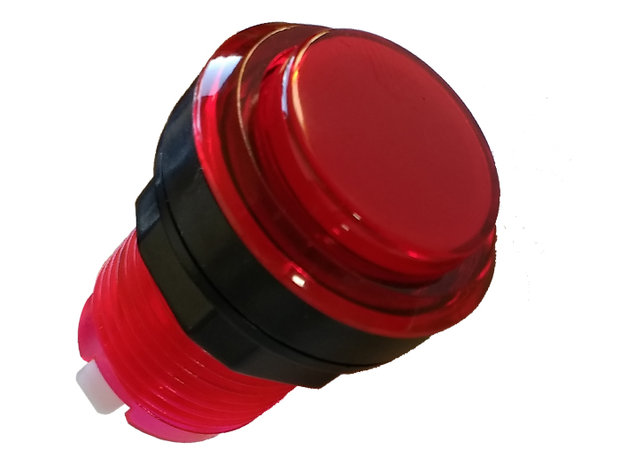 Transparenter LED-Arcade-Druckknopf Rot