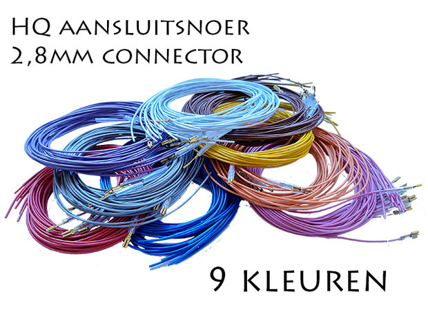  1M Single Lead Wire with 2.8mm Connector, Choice of 11 Colors 22AWG/0,33mm2