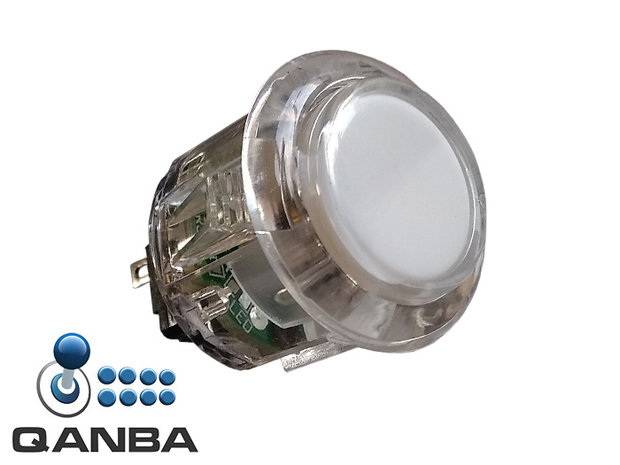  QANBA 24MM Crystal Clear Snap-in Push Button Switch with Blue 5V Leds