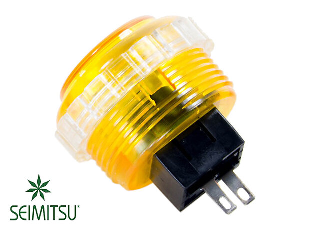  Seimitsu PS-14-KN Yellow 30mm Transparent Arcade Push Button
