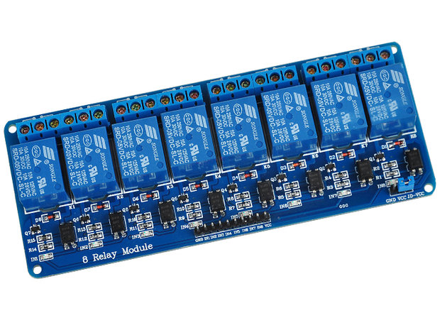 8 kanaals 5V Relais Module Board Optocoupler Relay voor o.a. Arduino, Raspberry Pi, pcDuino