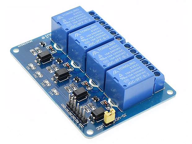 4-kanaals 5V Relais Module met Optocoupler voor o.a. Arduino, Raspberry Pi en PC