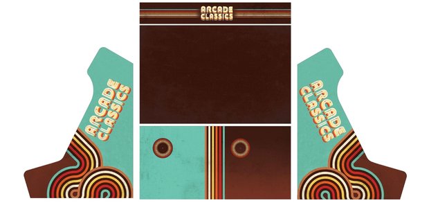  Arcade Bartop Vinyl Sticker Set 'Arcade Classics'