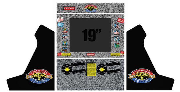 Arcade Bartop Vinyl Stickerset 'Street Fighter II Champion Edition' 