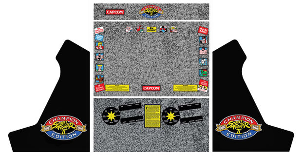  Arcade Bartop Vinyl Sticker Set 'Street Fighter II Champion Edition'