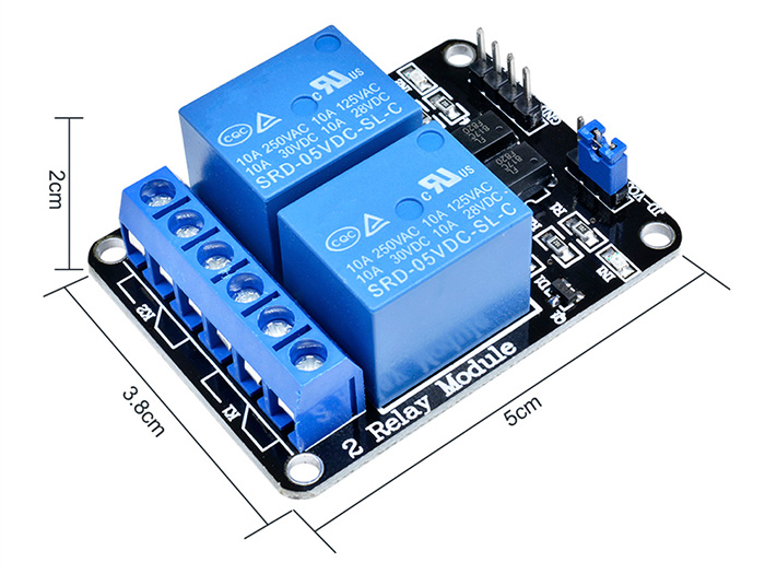 Module 2 relais 5V avec déclencheur bas niveau optocoupleur compatible avec  Arduino et Raspberry Pi