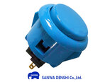 Sanwa-Denshi-OBSF-24-Snap-In-Arcade-Drukknop-Lichtblauw